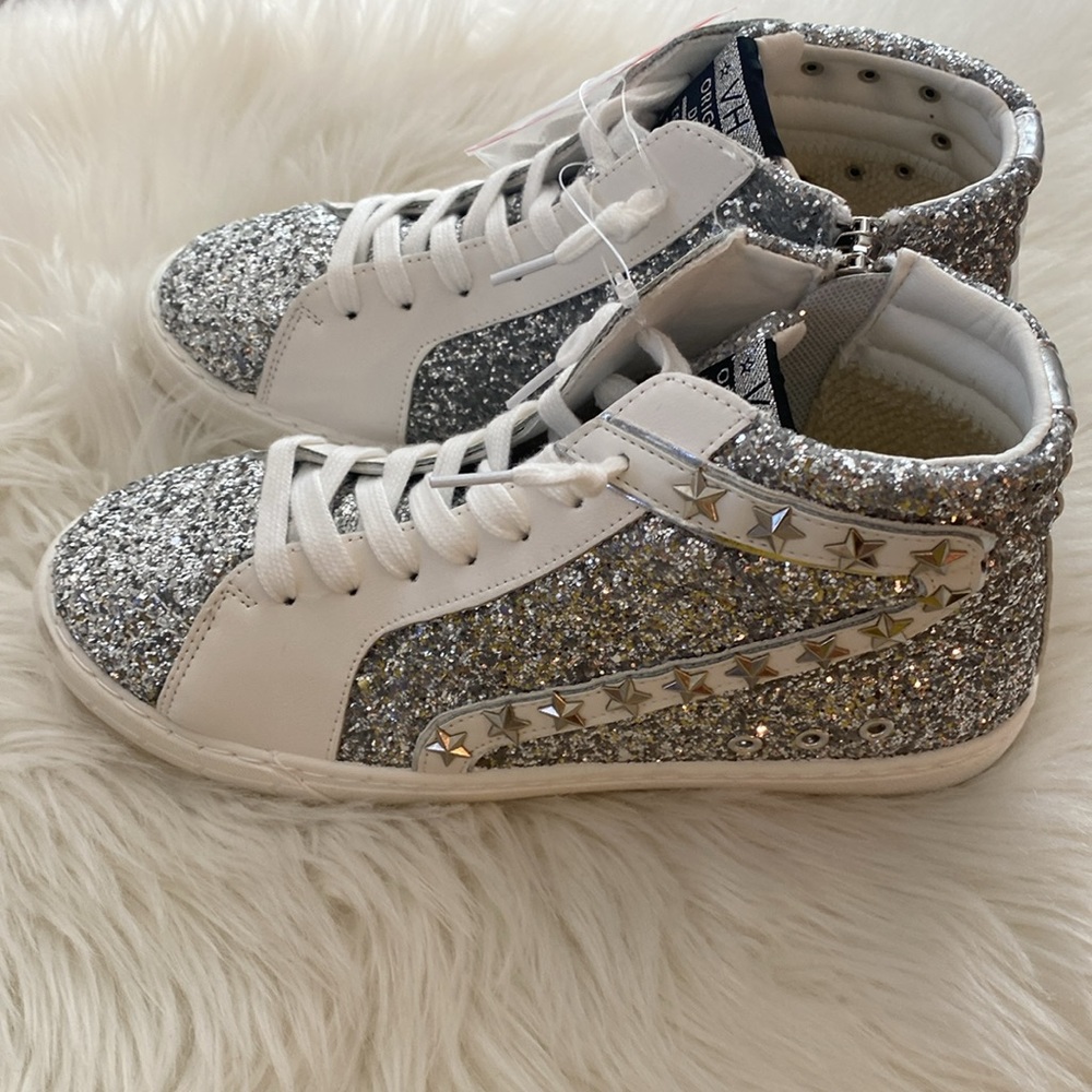 Vintage Havana Betsey High Top Sneaker Silver Glitter size 7 - Picture 5 of 9